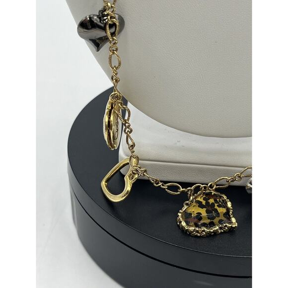 Betsey Johnson Gold & Silver Tone Multi Heart Necklace with 3 Lockets - Picture 12 of 14